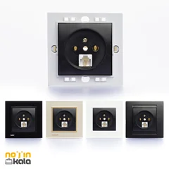 مکانیزم پریز تلفن دوکاره ثابت الکتریک مدل پارمیس مشکی