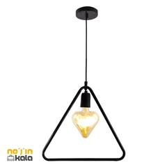 چراغ آویز فلزی تک شعله فانتزی هندسی مثلث پارسیان
