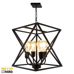 لوستر فلزی فانتزی 4 شعله مدل ضربدری پارسیان